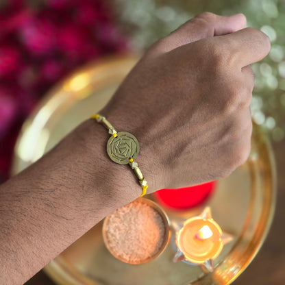 Circular Spikes Brass Rakhi