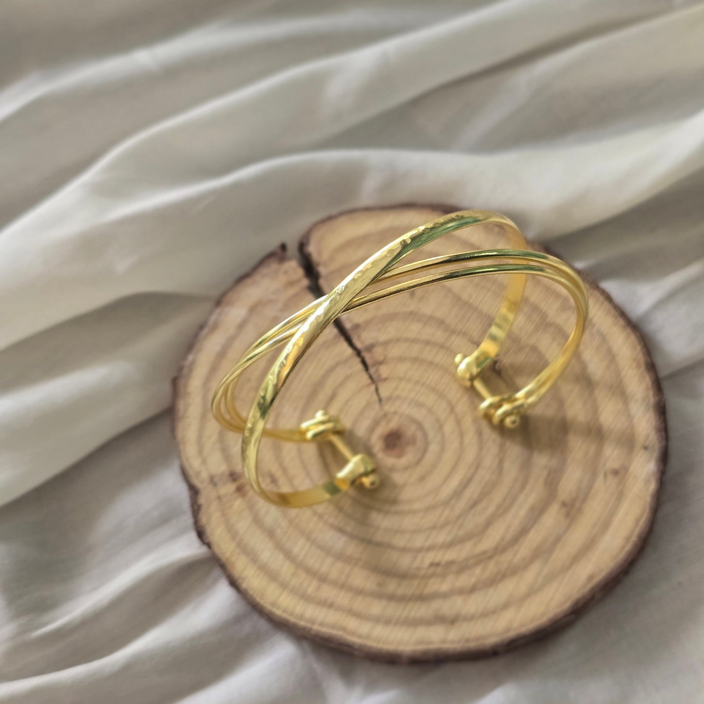 gold plated stacked bracelet