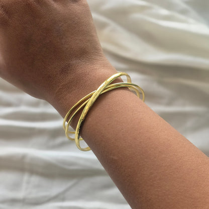 gold plated stacked bracelet