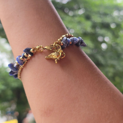 Lapis Lazuli Bracelet with Bird Charms