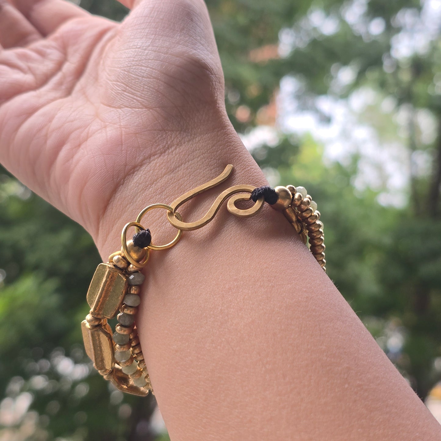 Layered Bracelet - Rectangle Charms