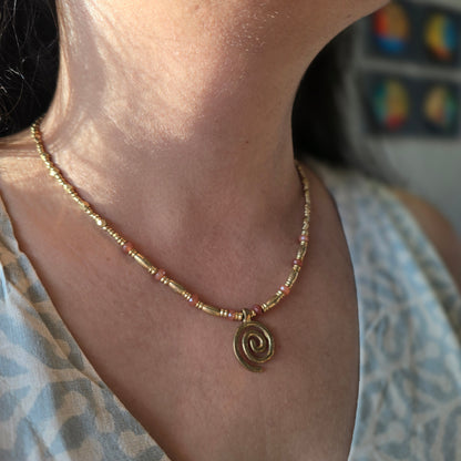 Dainty Charm Necklace - Spiral