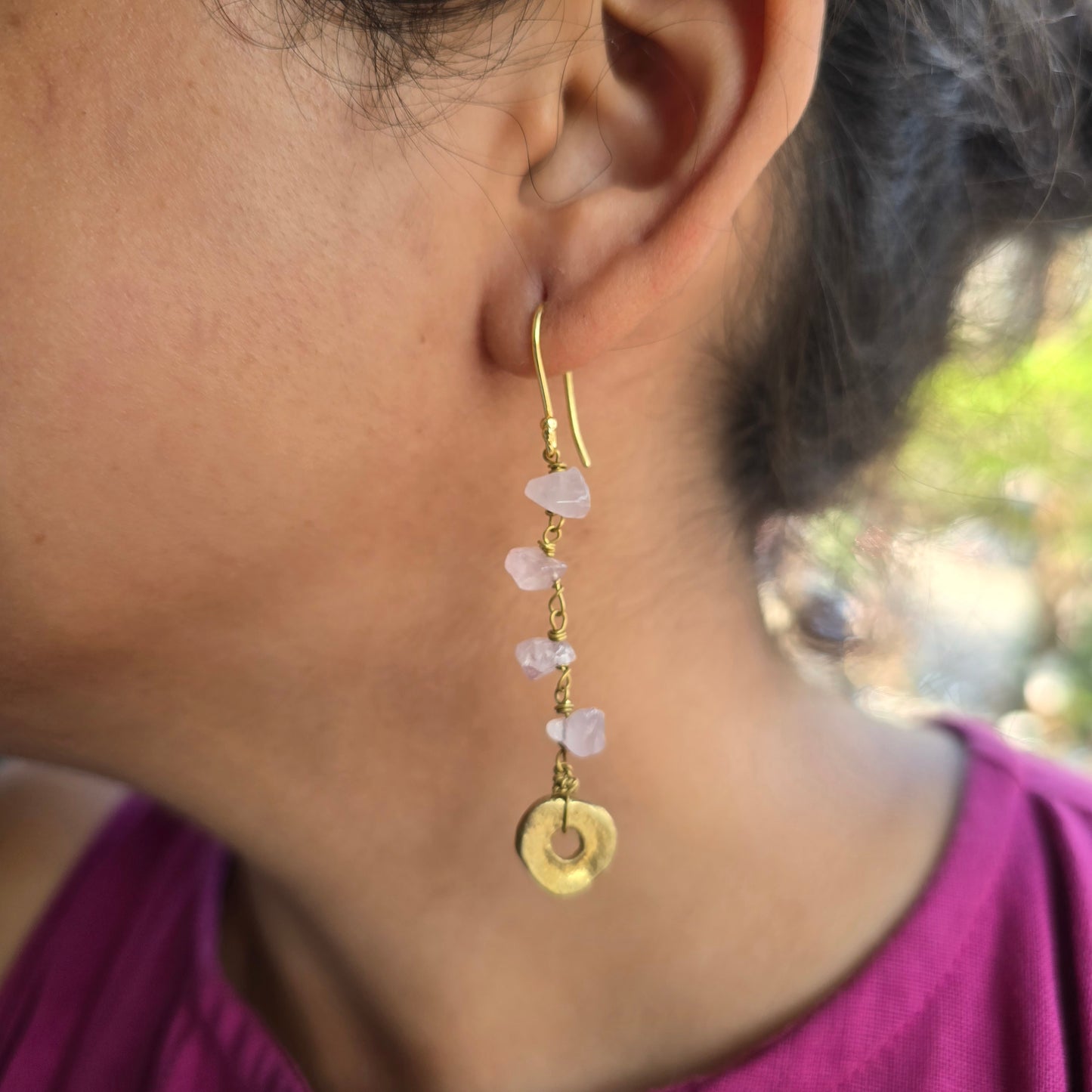 Rose Quartz Dangler