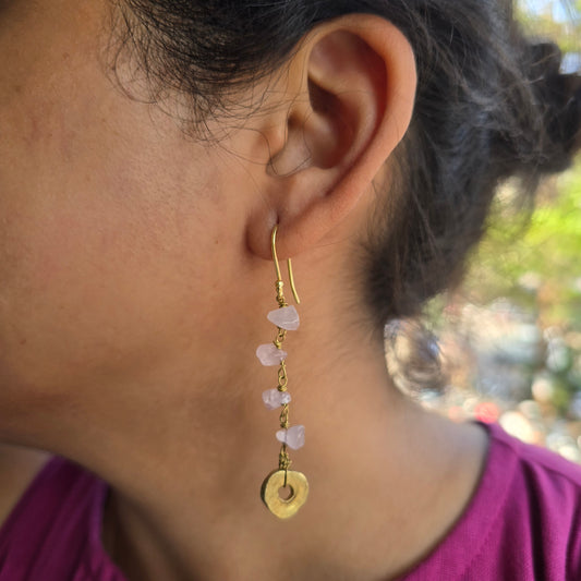 Rose Quartz Dangler
