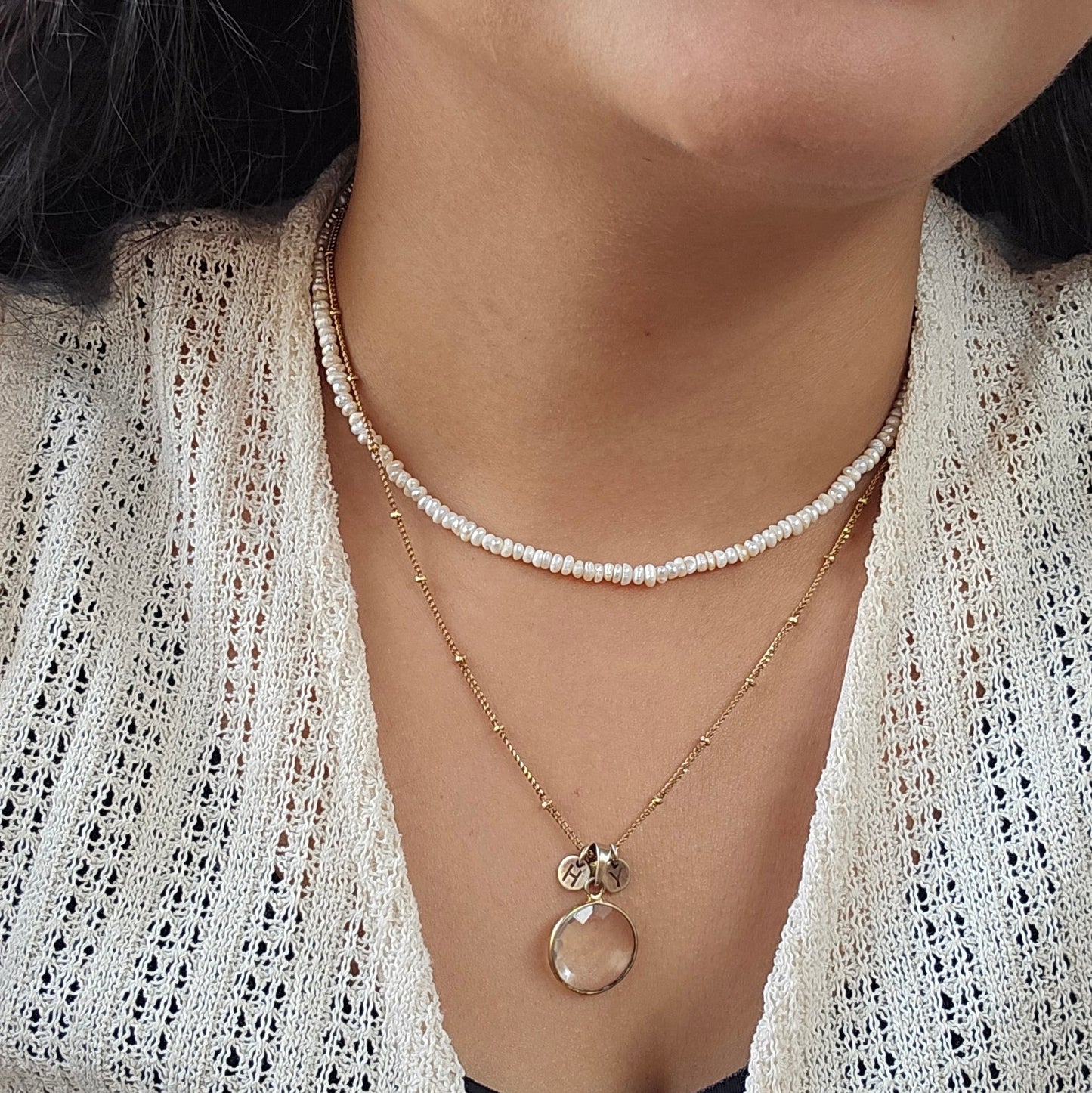 Dainty pearl necklace
