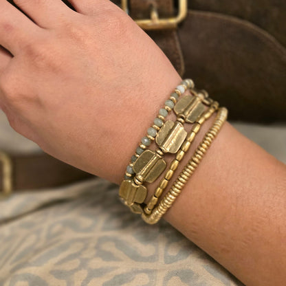 Layered Bracelet - Rectangle Charms