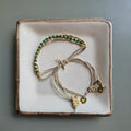 Green Onyx Lumba Bracelet with Brass Charms