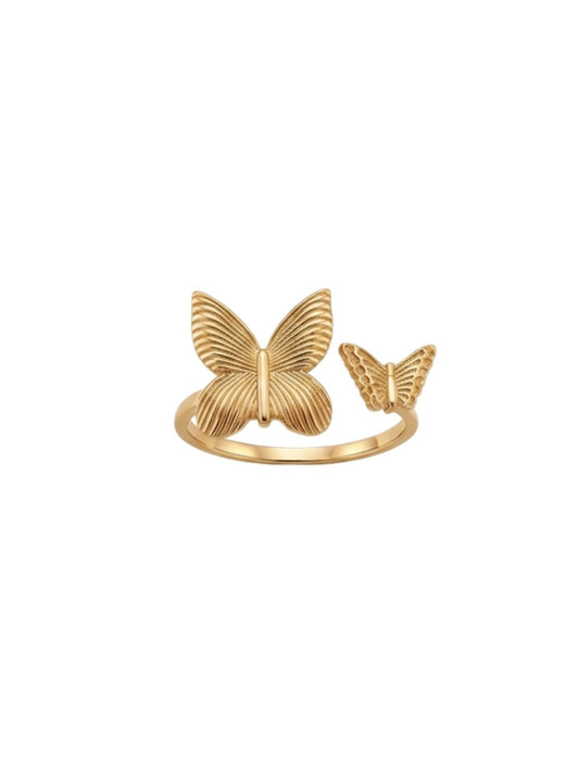 Twin Butterfly Open Ring