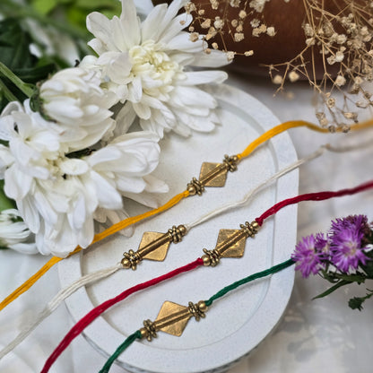 Diamond Brass Bead Rakhi