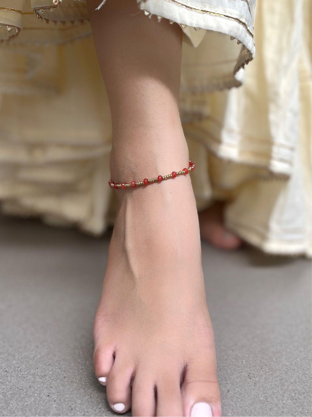 Crimson Bloom Anklet