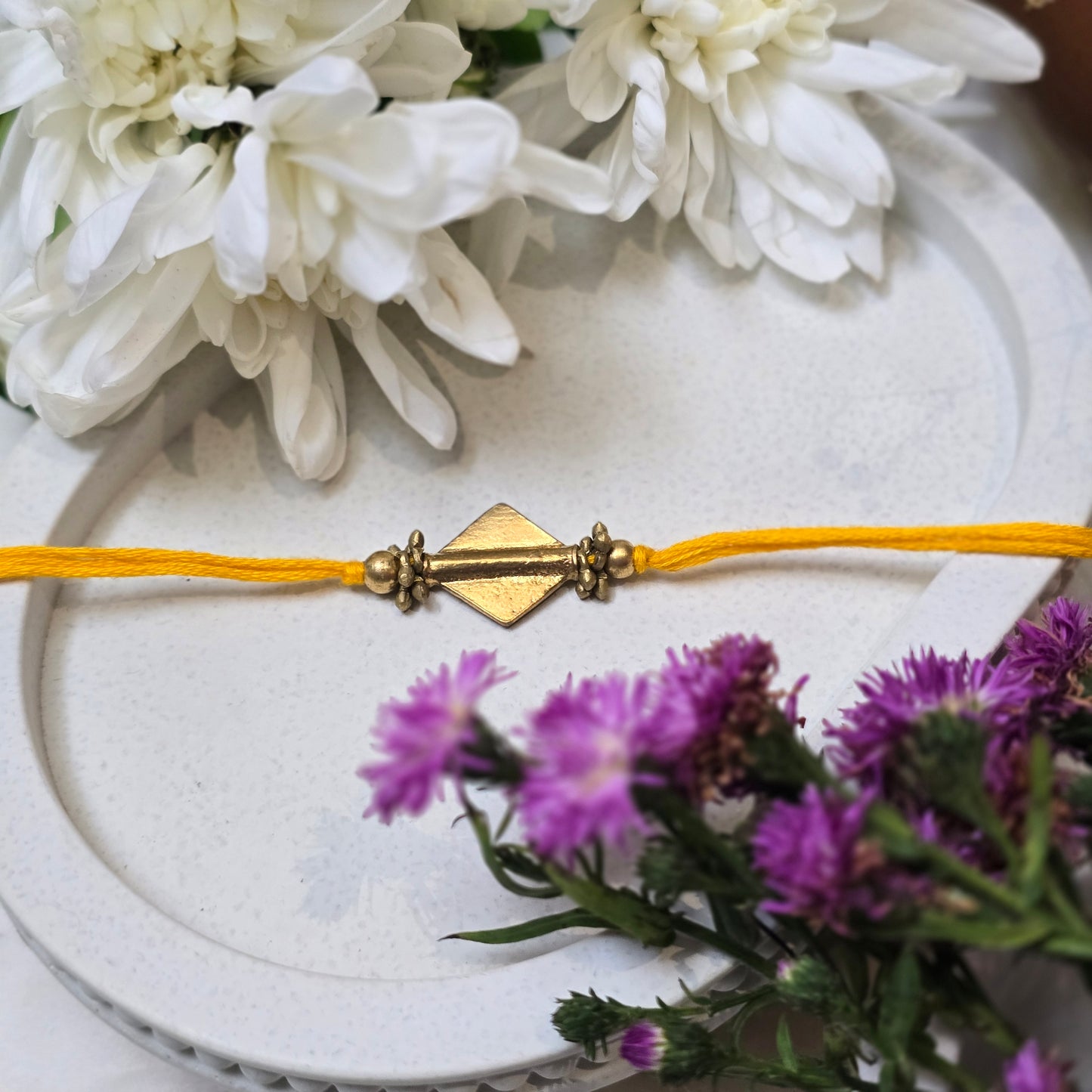 Diamond Brass Bead Rakhi