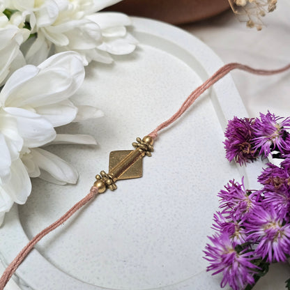 Diamond Brass Bead Rakhi - english color