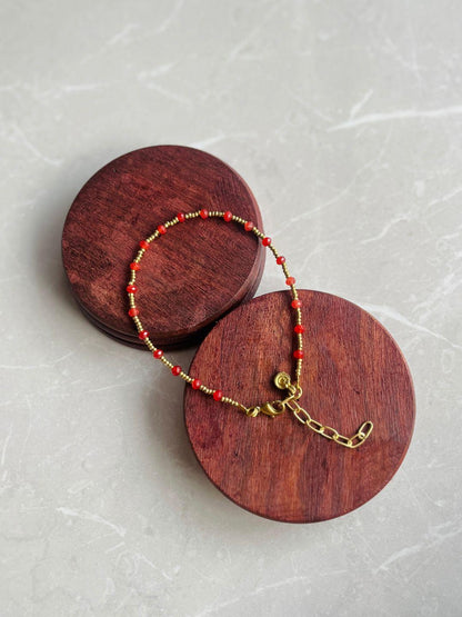 Crimson Bloom Anklet