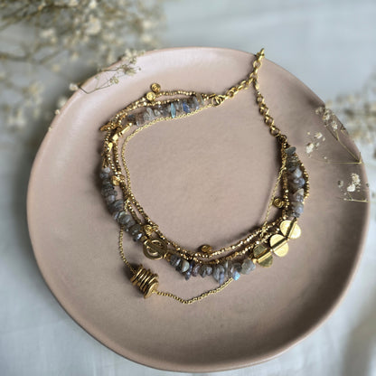 Labradorite layered necklace