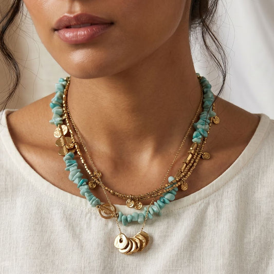 Aqua Green Layered necklace