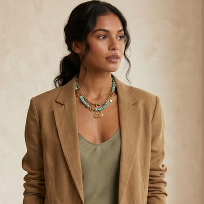 Aqua Green Layered necklace