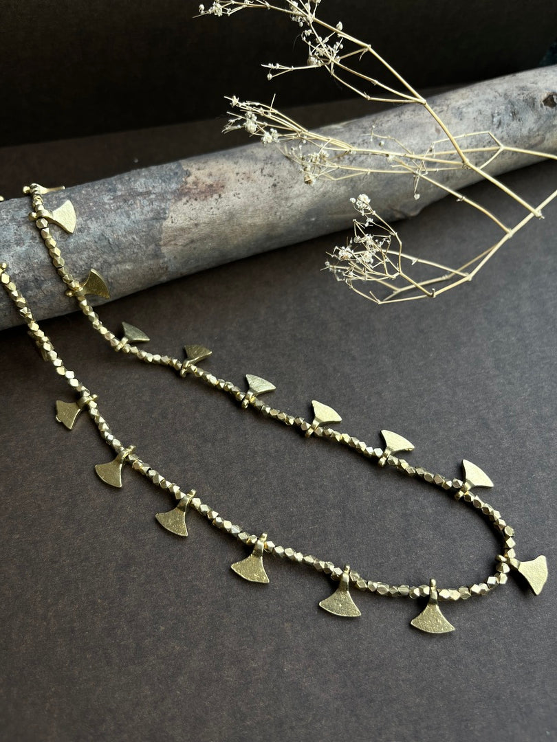 Brass axe necklace
