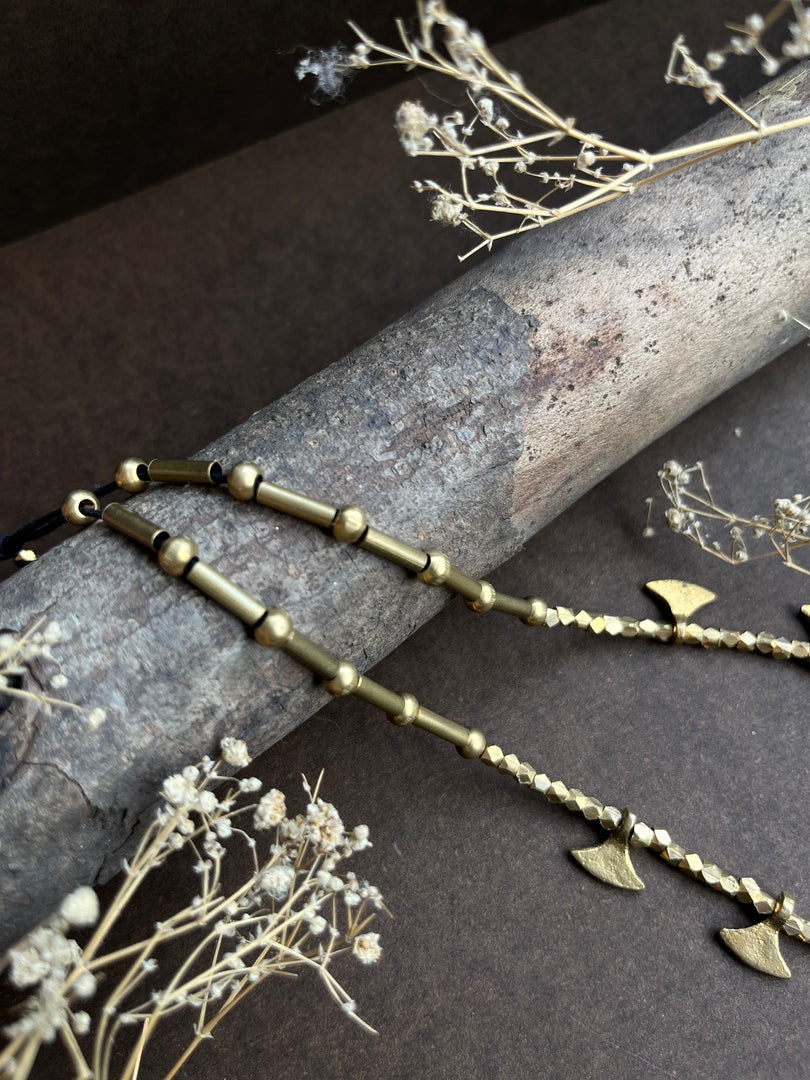 Brass axe necklace