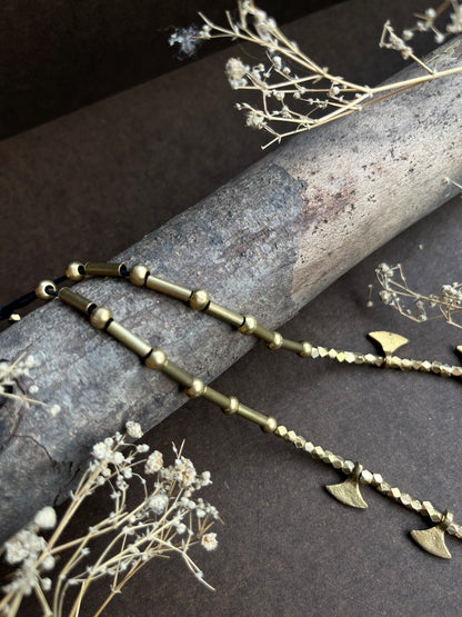 Brass axe necklace