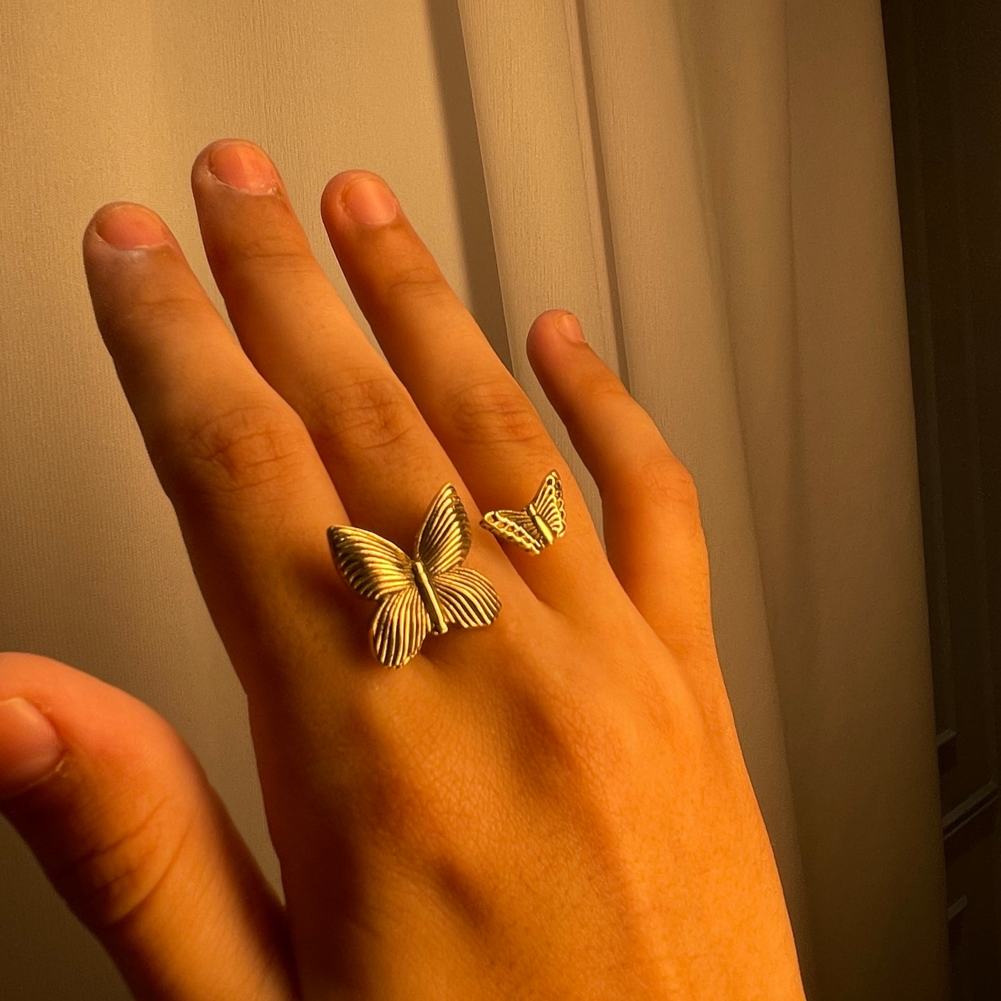 Twin Butterfly Open Ring