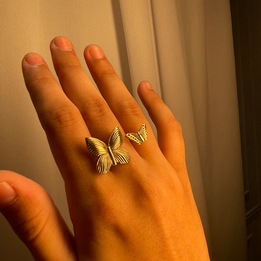 Twin Butterfly Open Ring