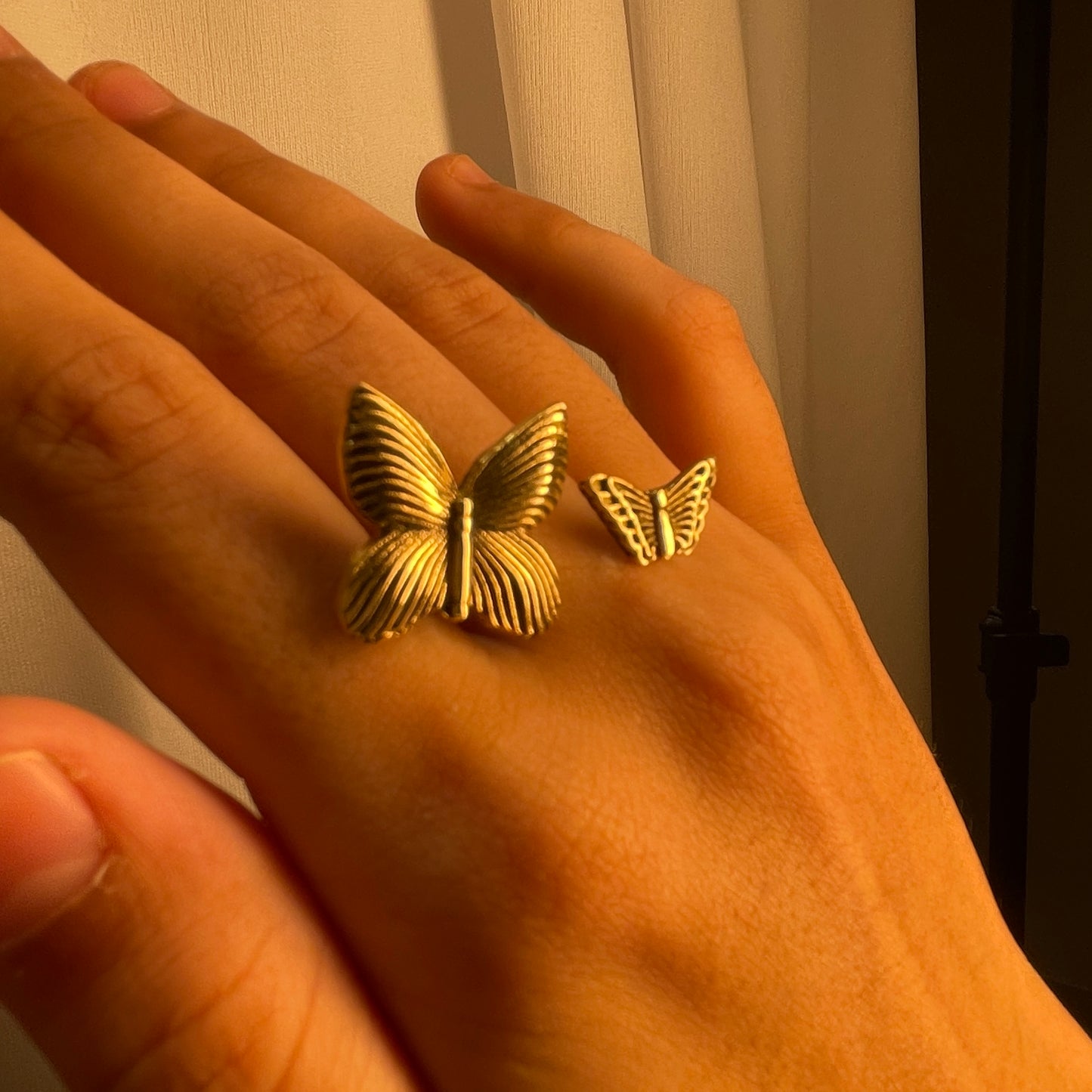 Twin Butterfly Open Ring