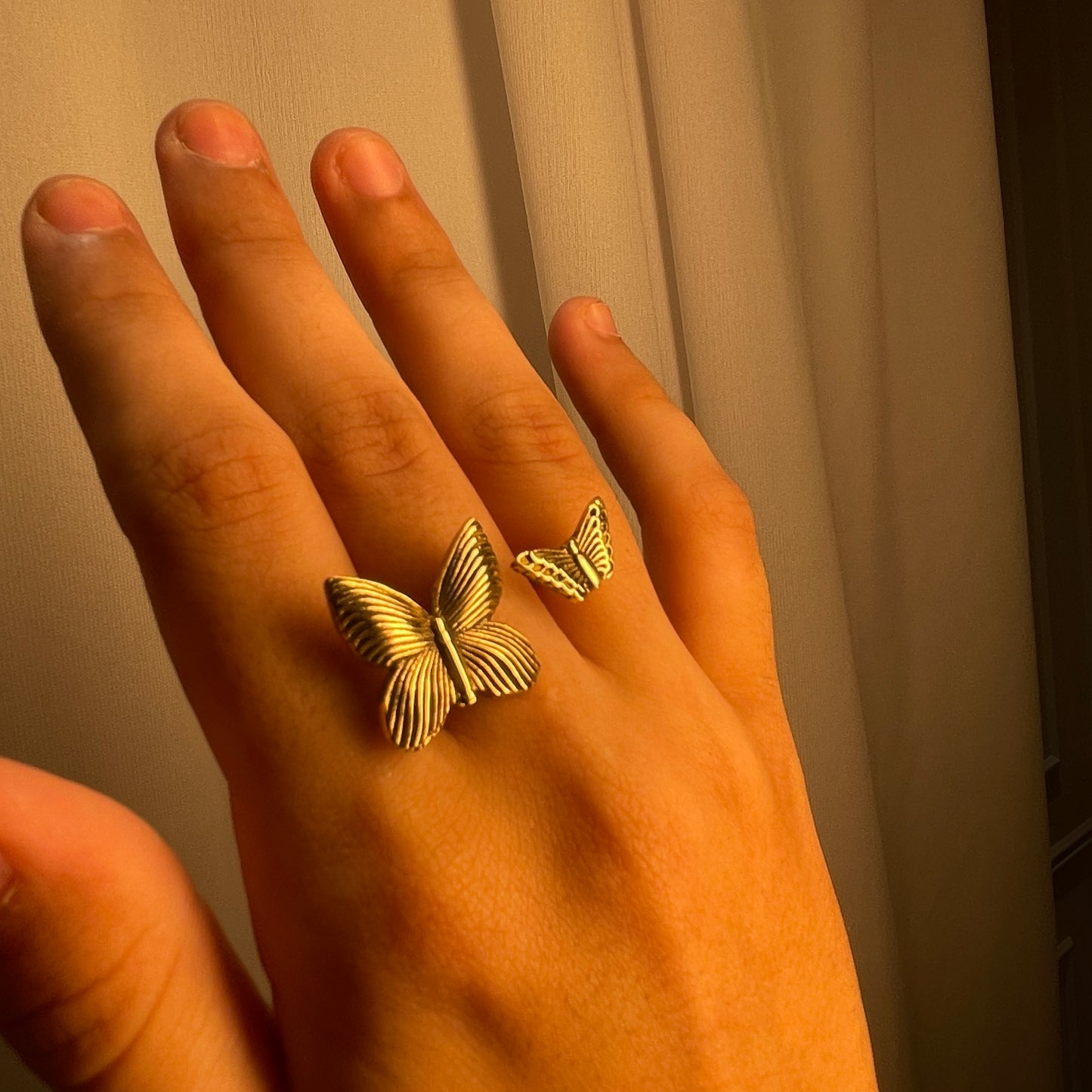 Twin Butterfly Open Ring
