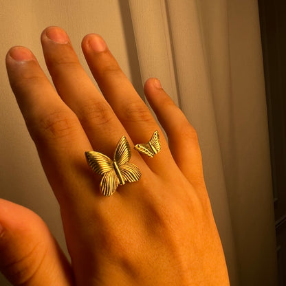 Twin Butterfly Open Ring