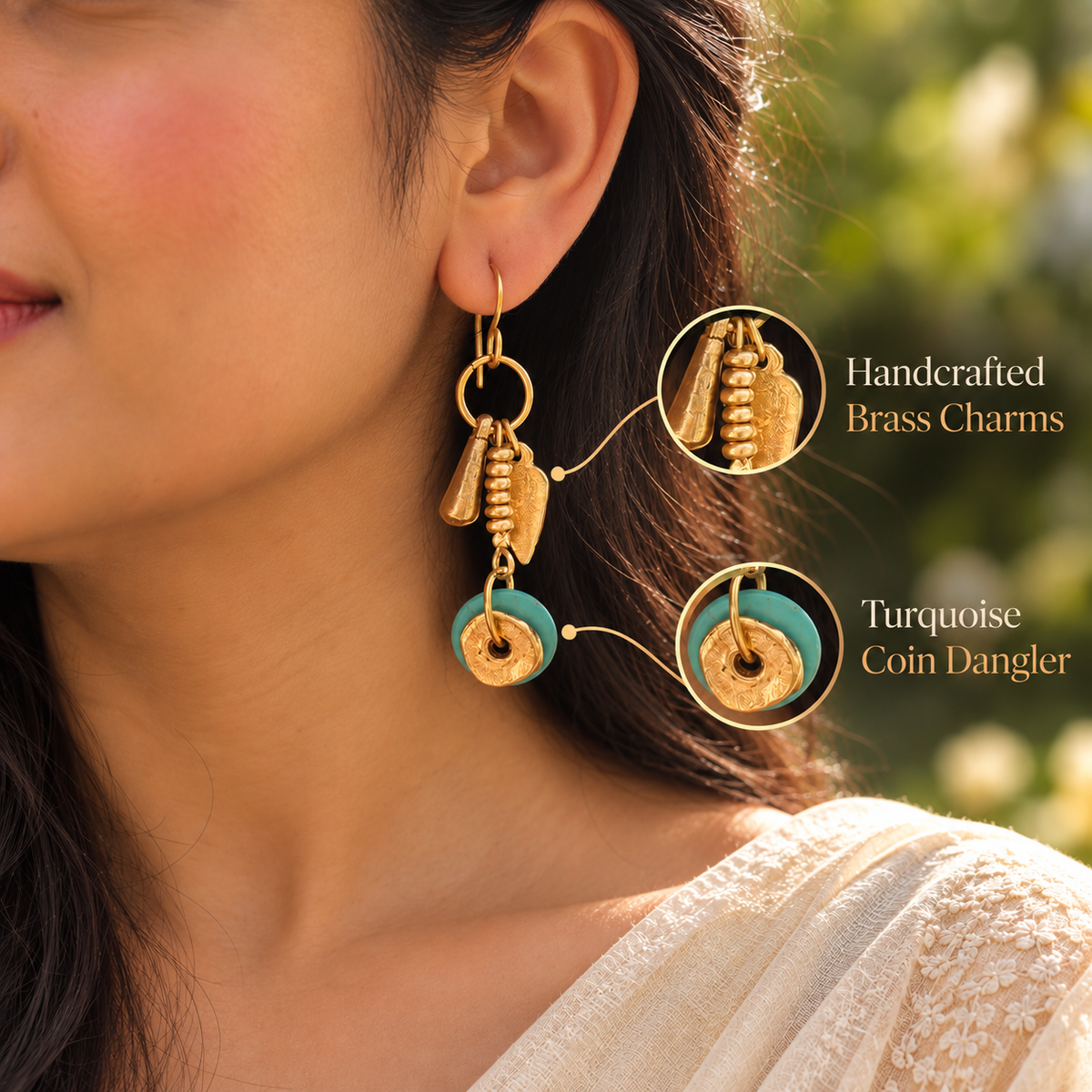 Turquoise Coin Dangler
