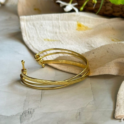 gold plated stacked bracelet