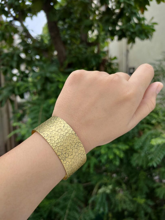 Textured brass cuff 1