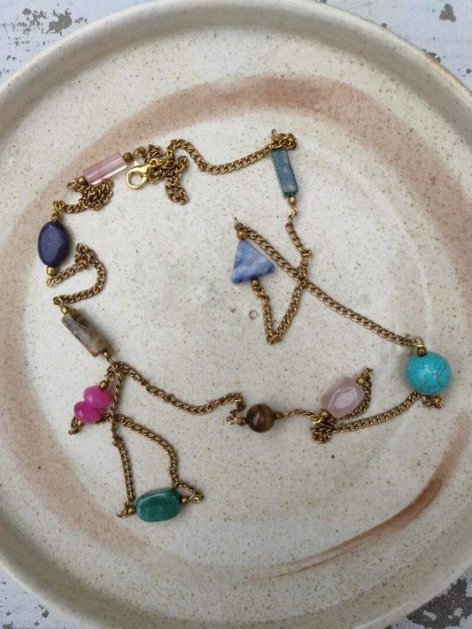 Semi-precious stones neckchain