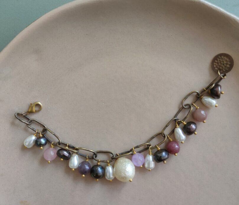 pearls and charms bracelet