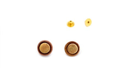 Mixed metal button studs - copper