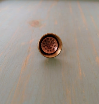 Mixed metal textured dome ring