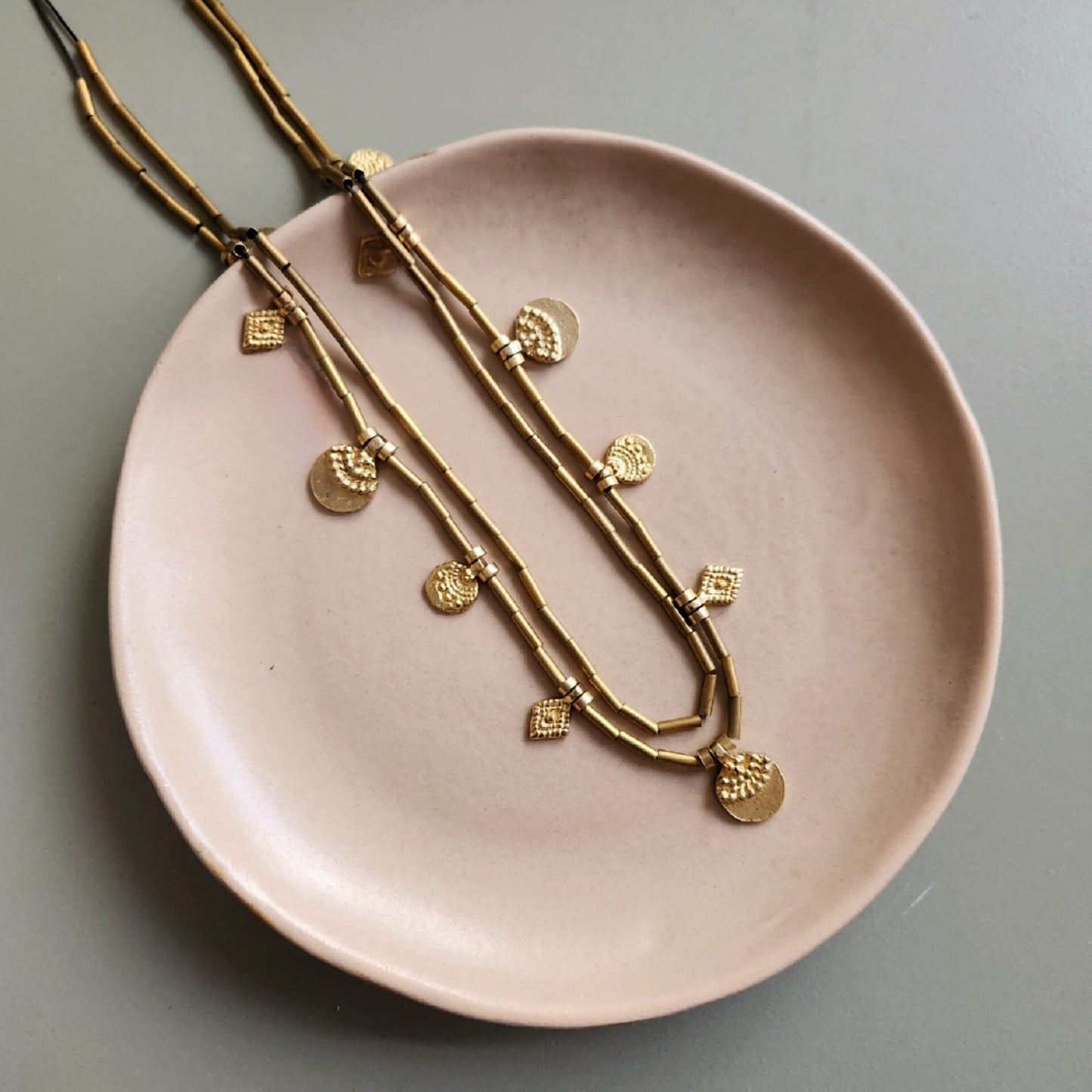 Seraphina brass necklace