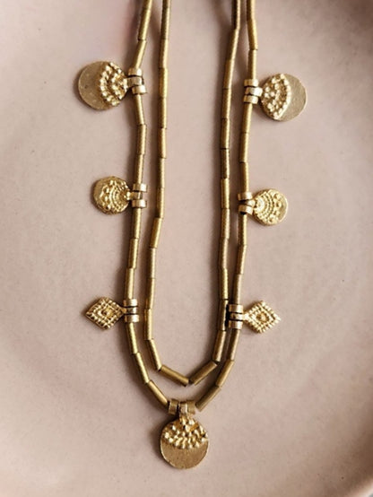 Seraphina brass necklace