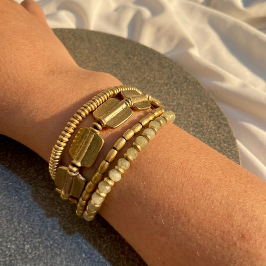 Layered Bracelet - Rectangle Charms