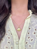 Golden Shell Pendant - Handmade Brass Jewelry