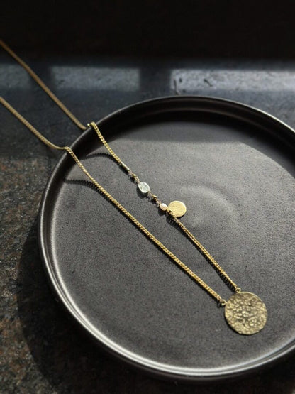 hammered disc necklace