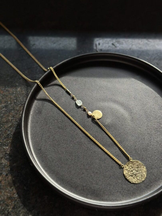 hammered disc necklace