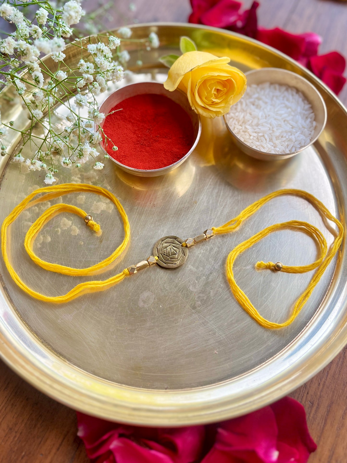 Circular Spikes Brass Rakhi