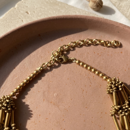 Layered Brass Tube Necklace