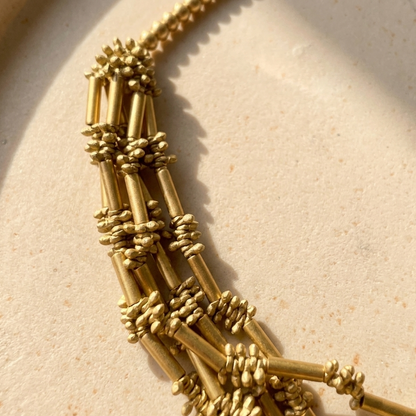 Layered Brass Tube Necklace