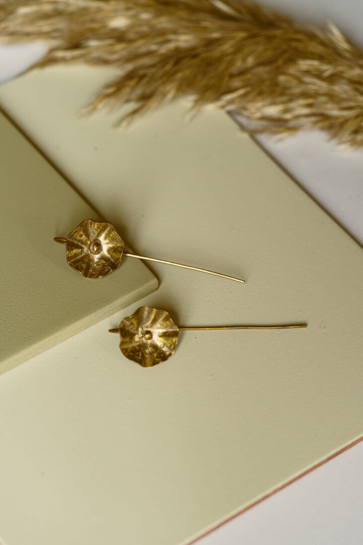 Lotus leaf earhooks