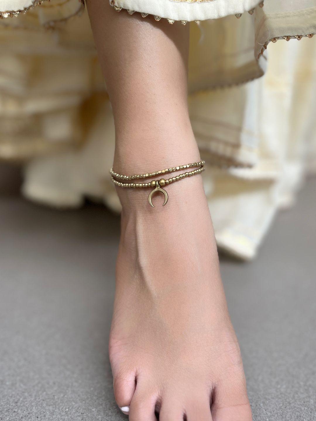 Luna Crescent Layered Anklet
