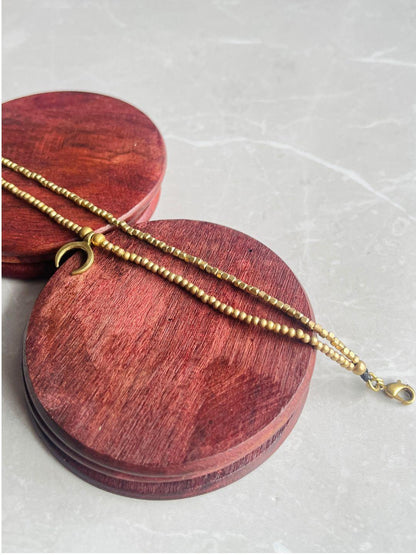 Luna Crescent Layered Anklet