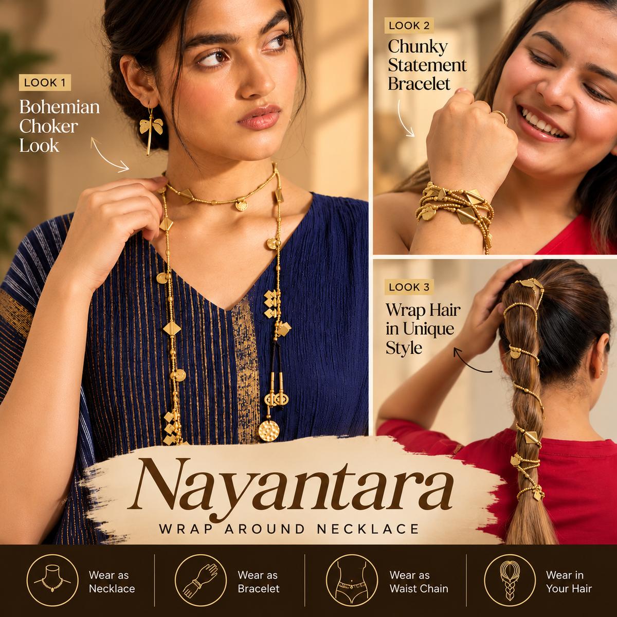 Nayantara wrap around necklace
