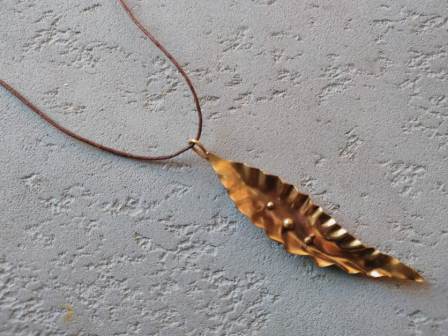 Leaf Necklace with Sphere Balls