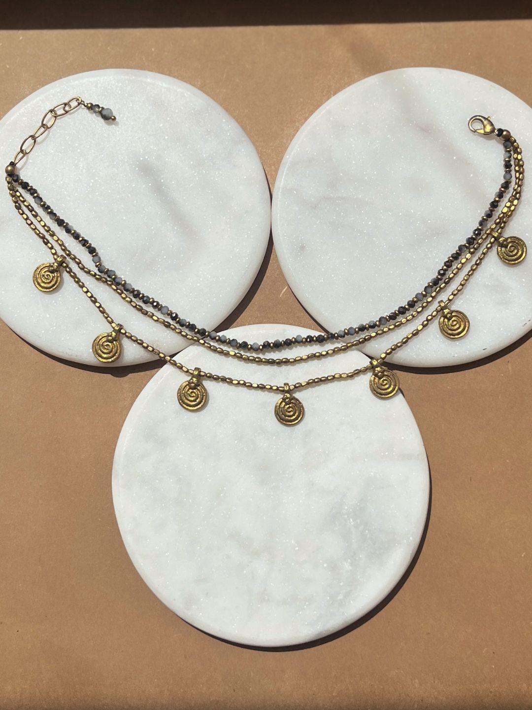 Smokey Quartz Layered Anklet